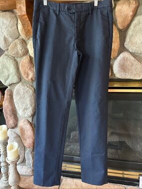 Saks Fifth Avenue Men's Navy Trouser Dress Pants, Size 34W/35L